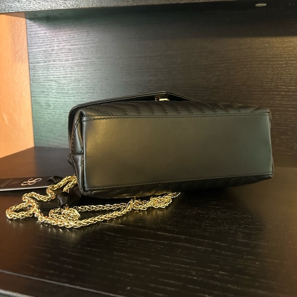 SARA BURGLAR genuine black leather shoulder bag Kate Trapunto BORSA DONNA NWT - Picture 12 of 12